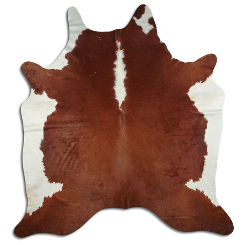 Brown & White Cowhide Rug XXL