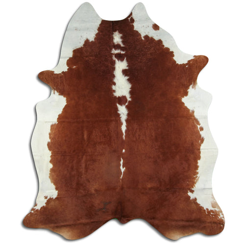 Brown & White Cowhide Rug XXL