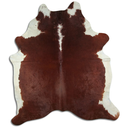 Brown & White Cowhide Rug XXL