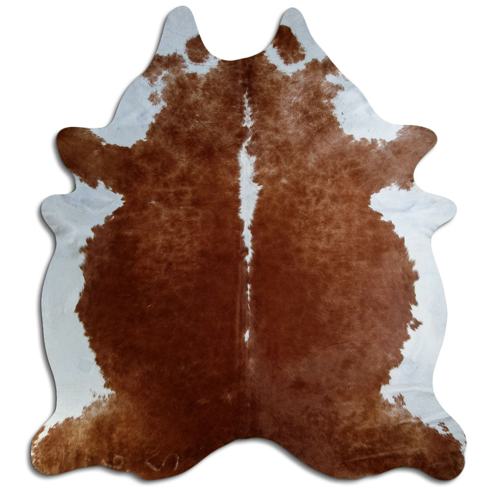 Brown & White Cowhide Rug XXL