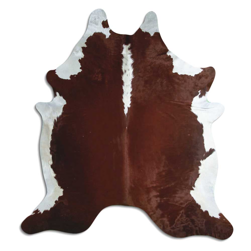 Brown & White Cowhide Rug XL