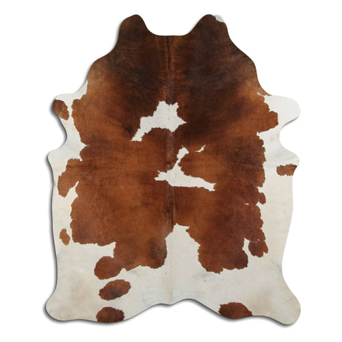 Brown & White Cowhide Rug XL