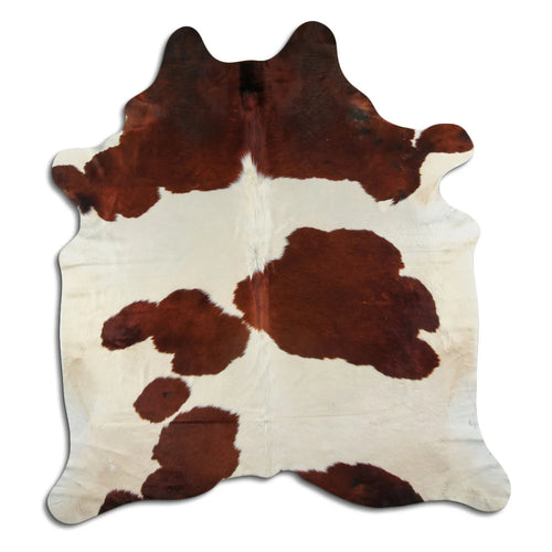 Brown & White Cowhide Rug XXL