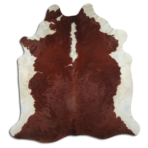 Brown & White Cowhide Rug XXL