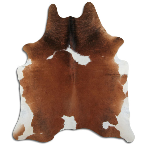 Brown & White Cowhide Rug XXL