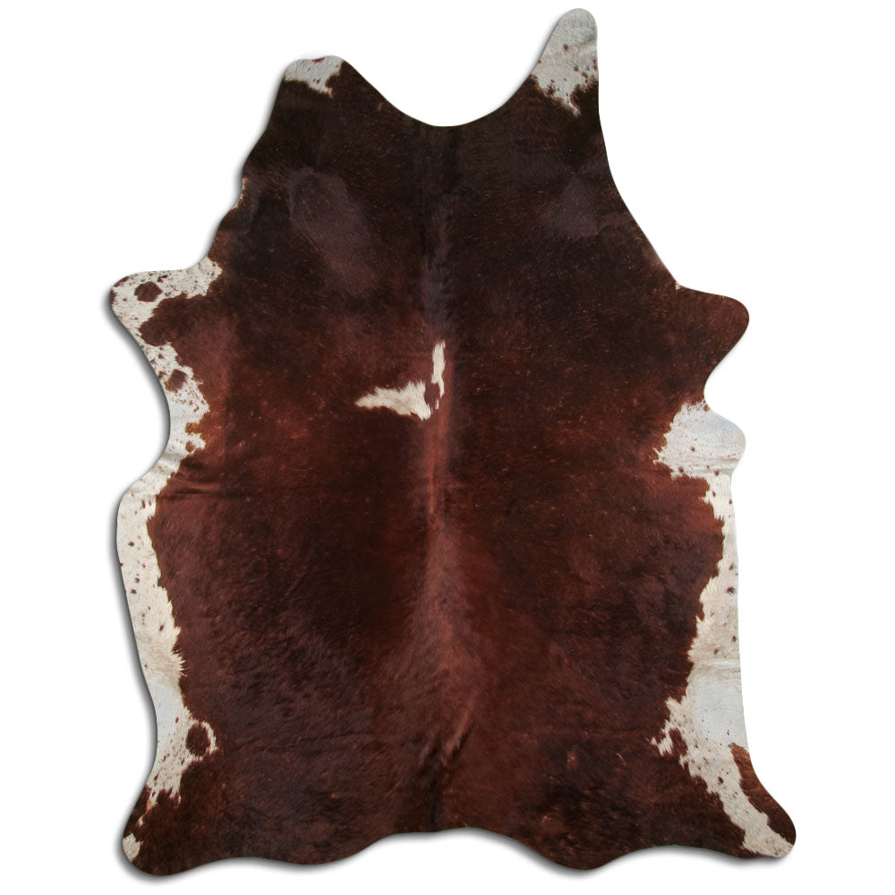 Brown & White Cowhide Rug XXXL