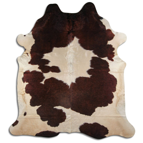 Brown & White Cowhide Rug XXL