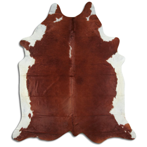 Brown & White Cowhide Rug XXL
