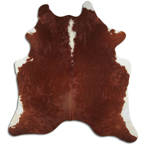 Brown & White Cowhide Rug XL