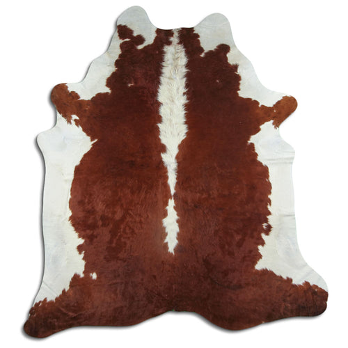 Brown & White Cowhide Rug XXL