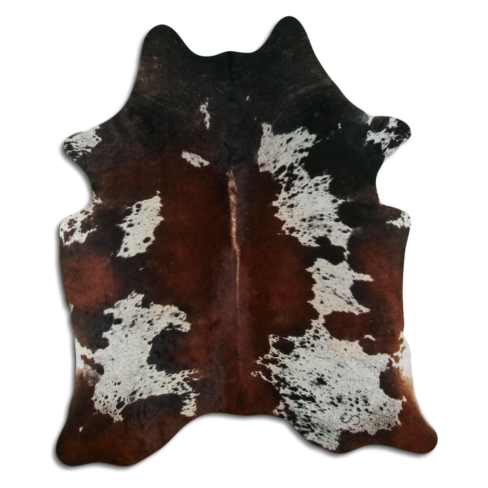 Brown & White Cowhide Rug L