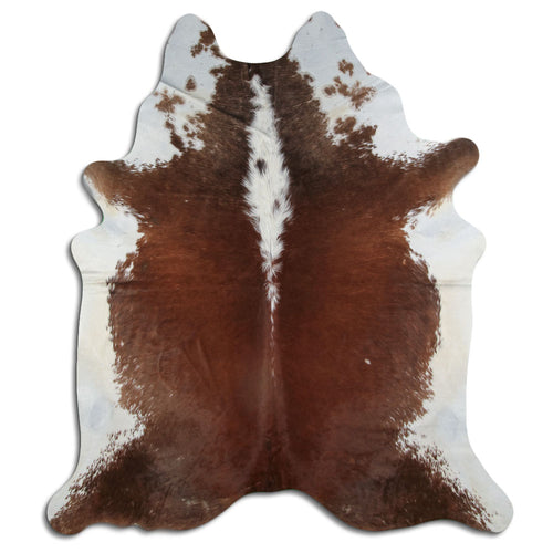 Brown & White Cowhide Rug XXL