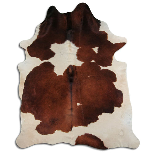 Brown & White Cowhide Rug XXXL