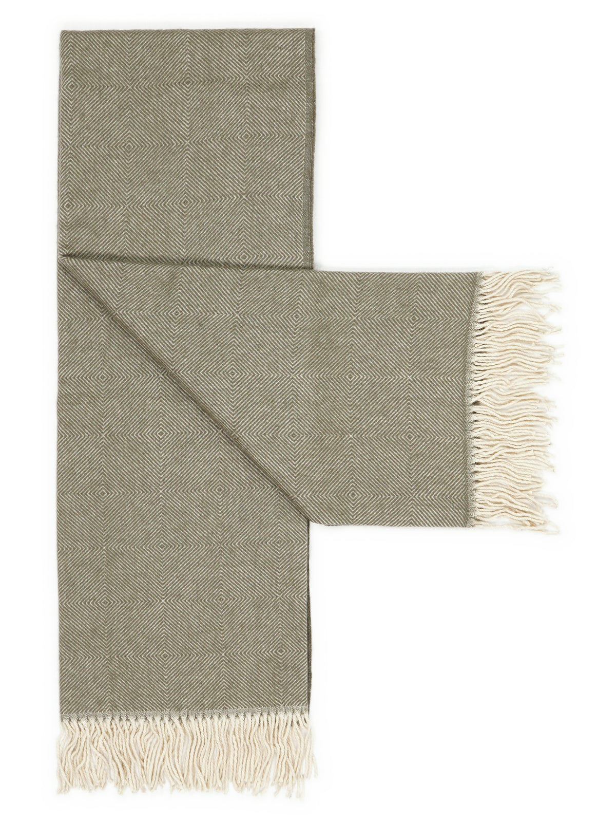Throw “Rune” in Olive, unfolded