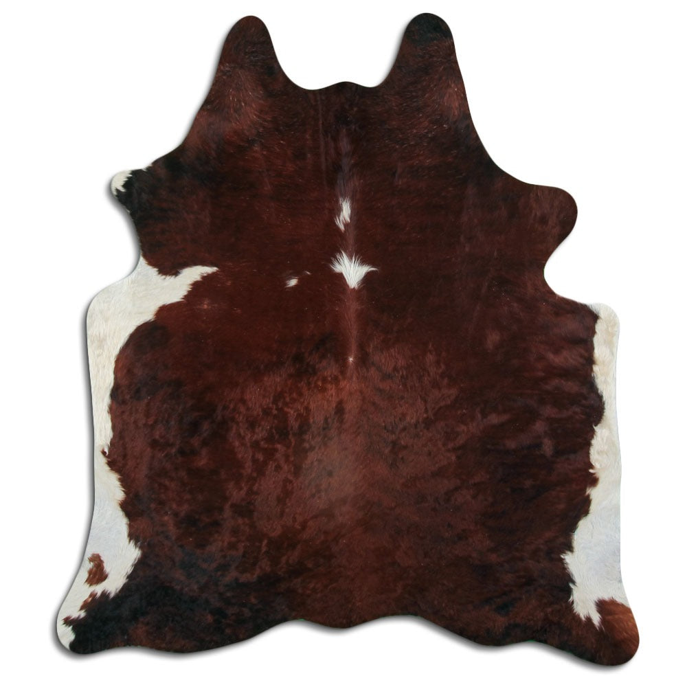 Brown & White Cowhide Rug L