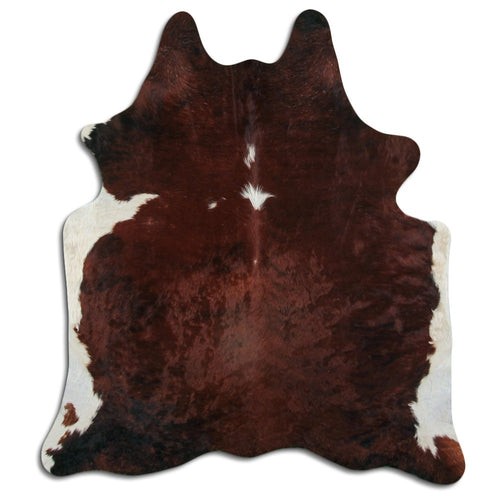 Brown & White Cowhide Rug L