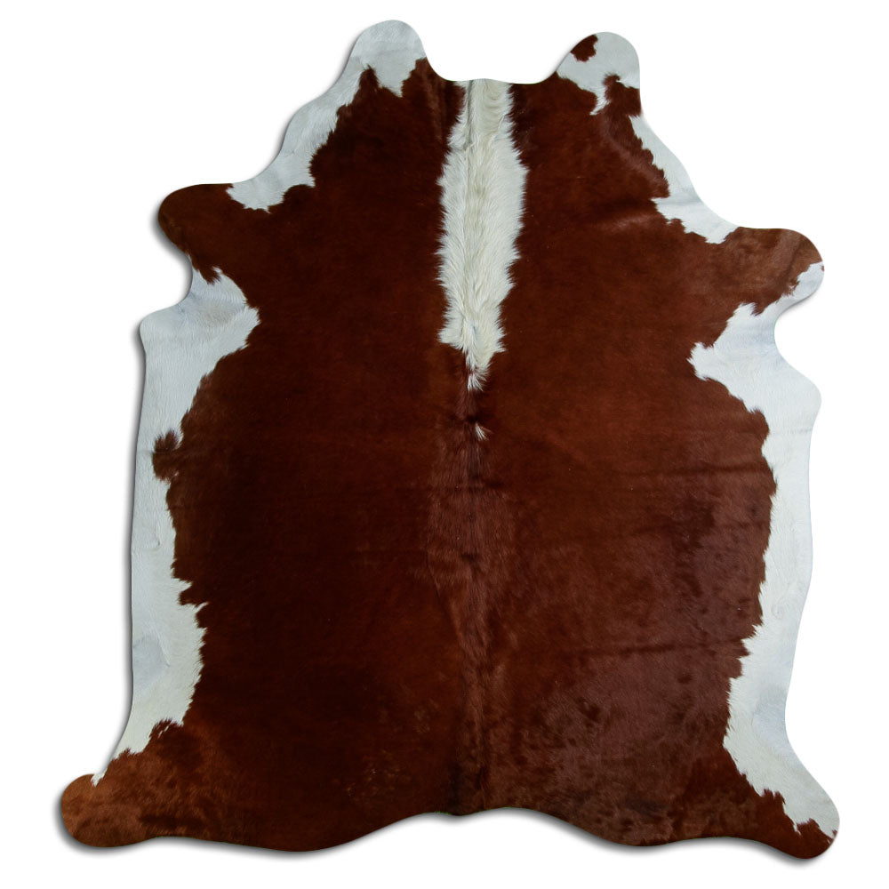 Brown & White Cowhide Rug L