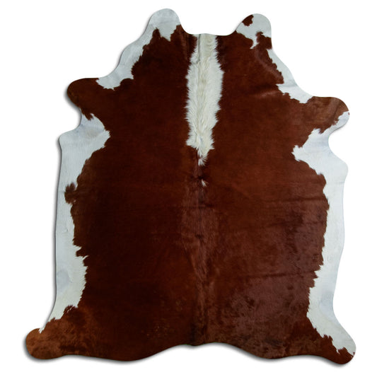 Brown & White Cowhide Rug L