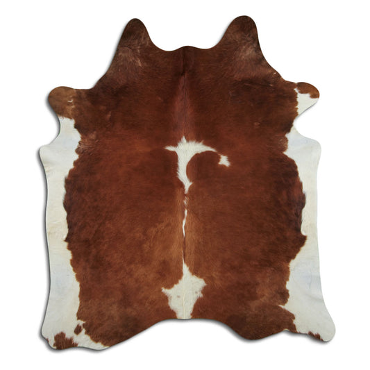 Brown & White Cowhide Rug XXL