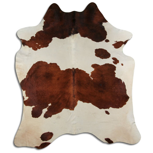 Brown & White Cowhide Rug XXL