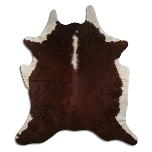 Brown & White Cowhide Rug XL