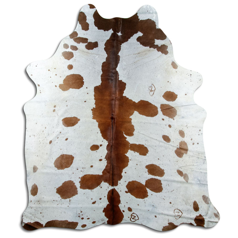 Brown & White Cowhide Rug XXL