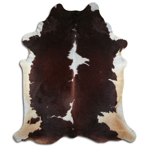 Brown & White Cowhide Rug XXL