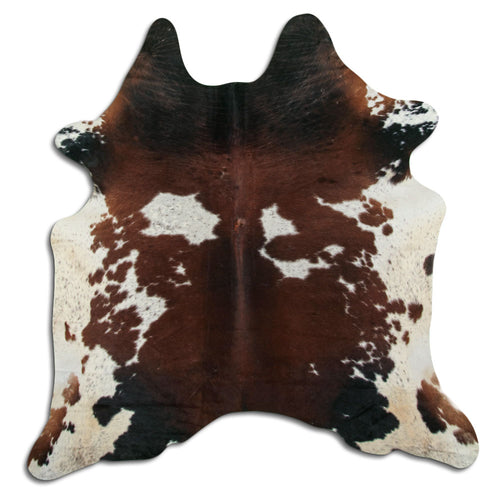 Brown & White Cowhide Rug XXL