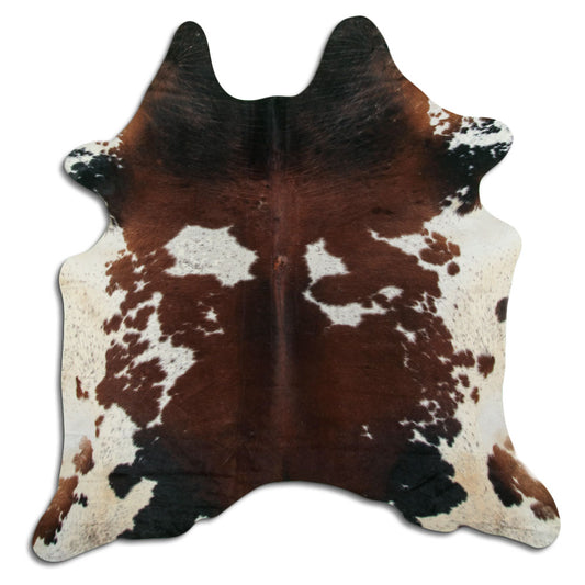 Brown & White Cowhide Rug XXL