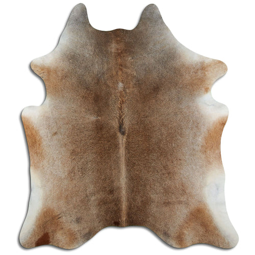 Tan Grey Cowhide Rug L