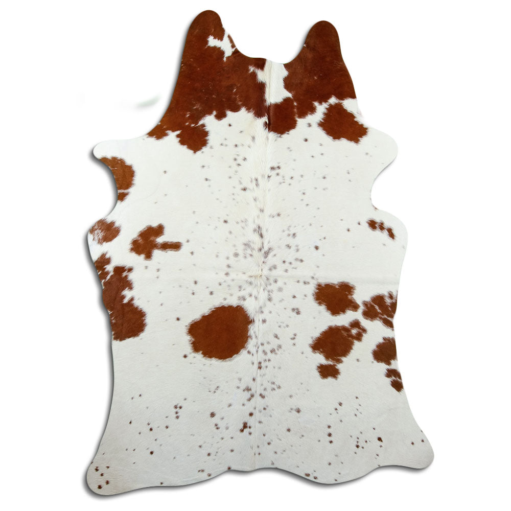 Brown & White Cowhide Rug L
