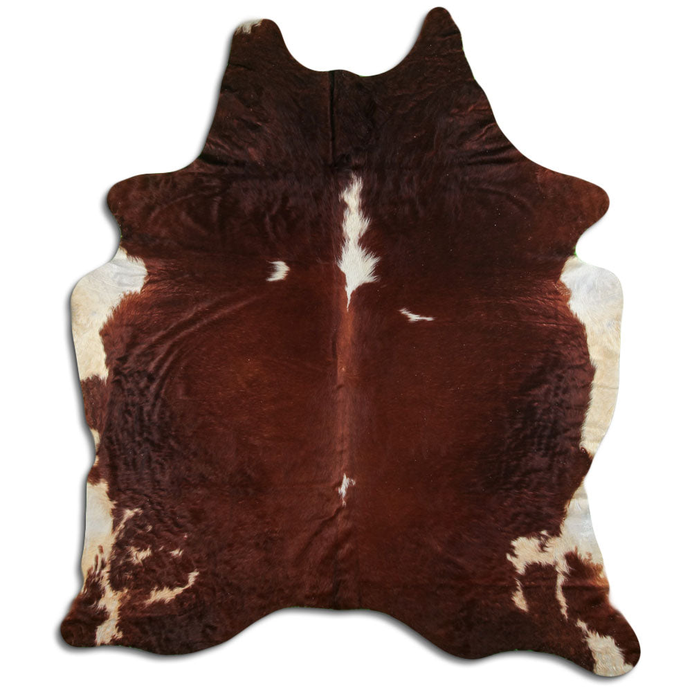Brown & White Cowhide Rug XXL