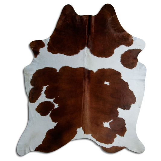 Brown & White Cowhide Rug XXL