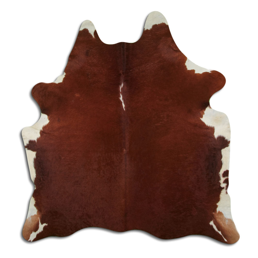Brown & White Cowhide Rug L
