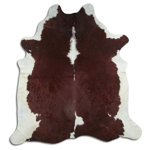 Brown & White Cowhide Rug XXL