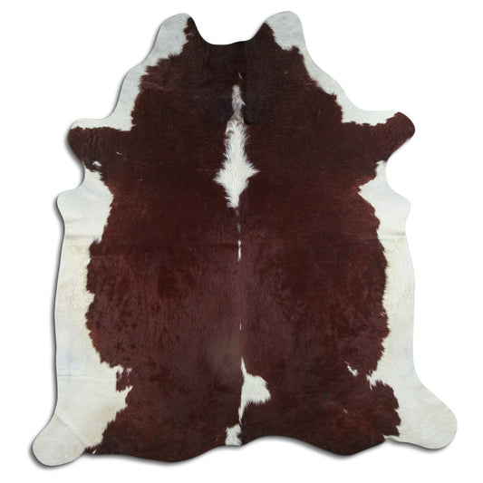 Brown & White Cowhide Rug XXL