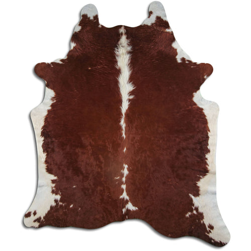 Brown & White Cowhide Rug XXL