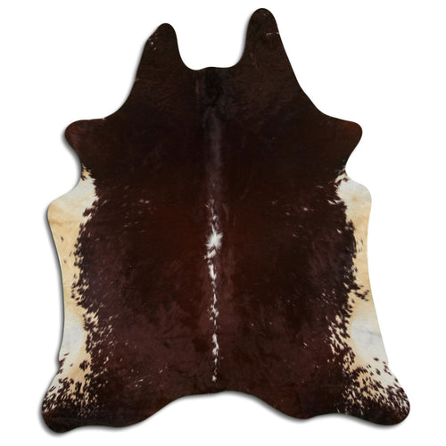 Brown & White Cowhide Rug XXL