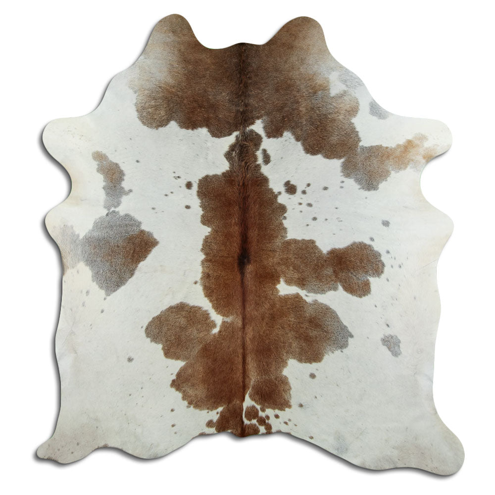 Brown & White Cowhide Rug XL
