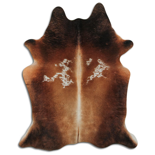 Brown & White Cowhide Rug M