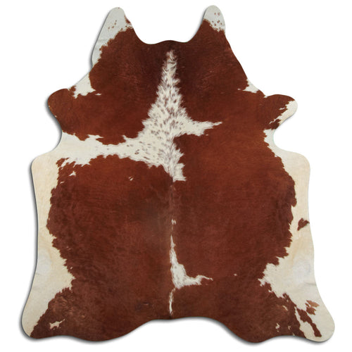 Brown & White Cowhide Rug L
