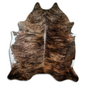 Brindle cowhide rug of about 210 × 190 cm, seen from above: the exact hide you receive