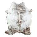Grey cowhide rug of about 190 × 150 cm, seen from above: the exact hide you receive