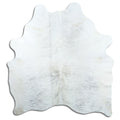 Grey cowhide rug of about 190 × 170 cm, seen from above: the exact hide you receive