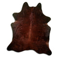 Brindle cowhide rug of about 190 × 160 cm, seen from above: the exact hide you receive
