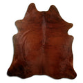 Brindle cowhide rug of about 200 × 180 cm, seen from above: the exact hide you receive
