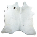 Salt and pepper cowhide rug of about 170 × 180 cm, seen from above: the exact hide you receive