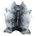 Salt and pepper cowhide rug of about 200 × 160 cm, seen from above: the exact hide you receive