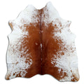 Salt and pepper cowhide rug of about 170 × 160 cm, seen from above: the exact hide you receive