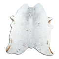 Salt and pepper cowhide rug of about 180 × 170 cm, seen from above: the exact hide you receive